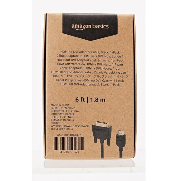 🎁Free 🎁 NWT HDMI A to DVI Adapter Cable, Bi-Directional 1080p Gold Plated 6 ft - Picture 1 of 16